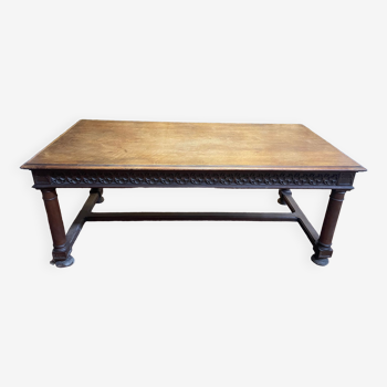 Gothic style dining table - Louis XIII walnut