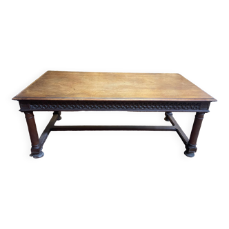 Gothic style dining table - Louis XIII walnut