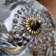 Chandelier crystal décor polished flowers, vintage 1950 style art deco