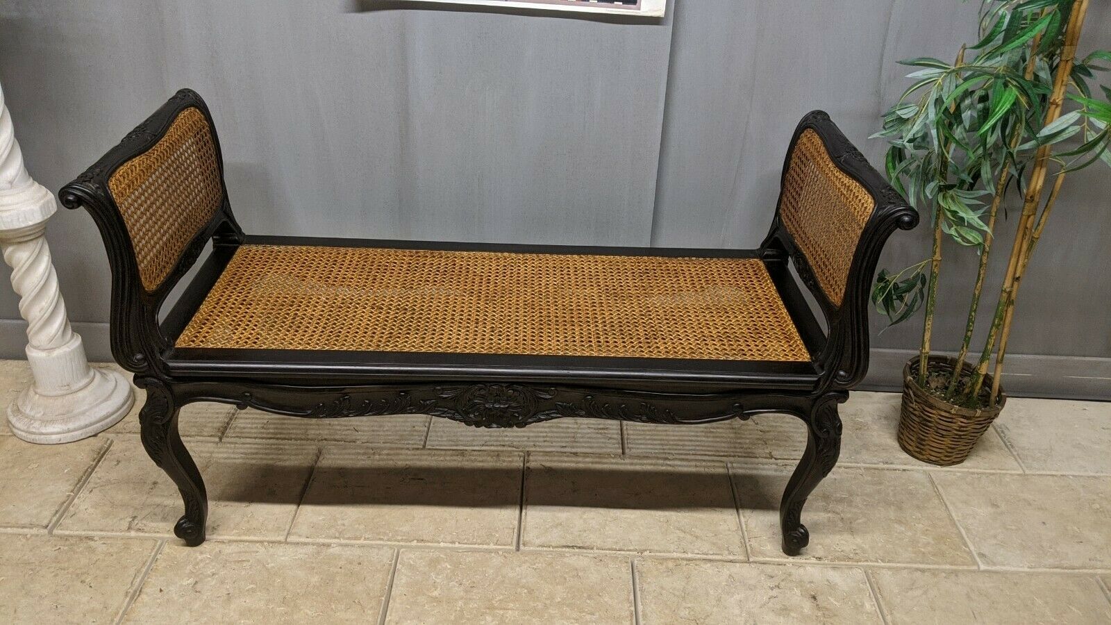 Louis XV style bench, canage bench