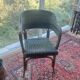 Vintage wicker and rattan bridge chair