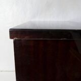 bedside table in lacquered wood and brass