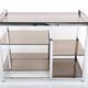 Vintage hifi or TV unit in chrome steel and smoked glass