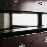 Comò Cassettiera In Ebano Macassar E Specchio Cubic Design Modern 70