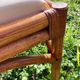 Bamboo stool and upholstered seat