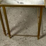 Vintage 70'S nesting table in moiré glass and brass