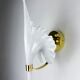 "Calla Lily" leaf-shaped wall sconce, Murano glass & gilt brass, Italy, circa 1970s