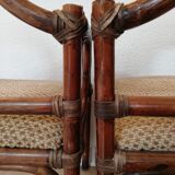 Pair of bamboo and rattan armchairs