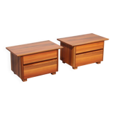 Italian walnut bedside tables from the 1970s – timeless Italian elegance
