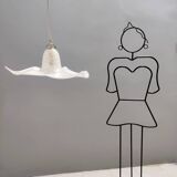 Suspension en verre de Murano blanc, marque La Murrina, Italie, années 1980