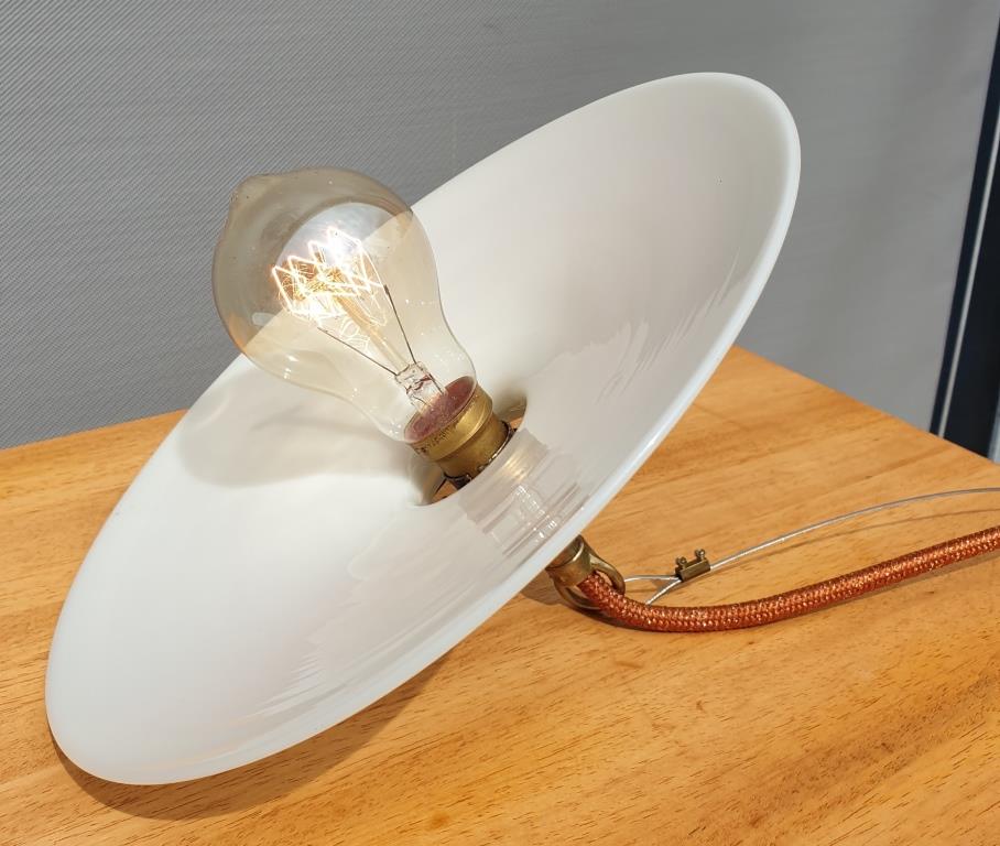 Suspension white opaline sequined copper cable