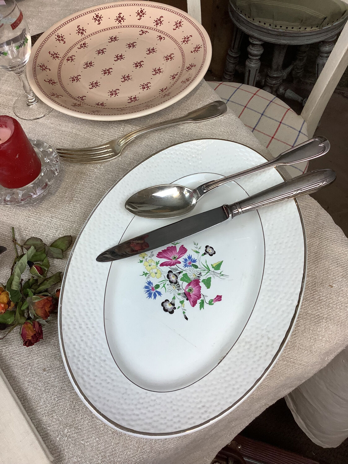 Old artisanal dish made in France Digoin