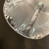 Glass pendant light, braided fabric cable and porcelain ceiling rose