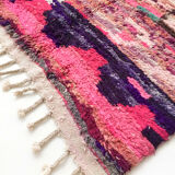 Berber rug Boujaad pink with colorful patterns 241x145cm