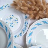 Assiettes creuses bleu vintage