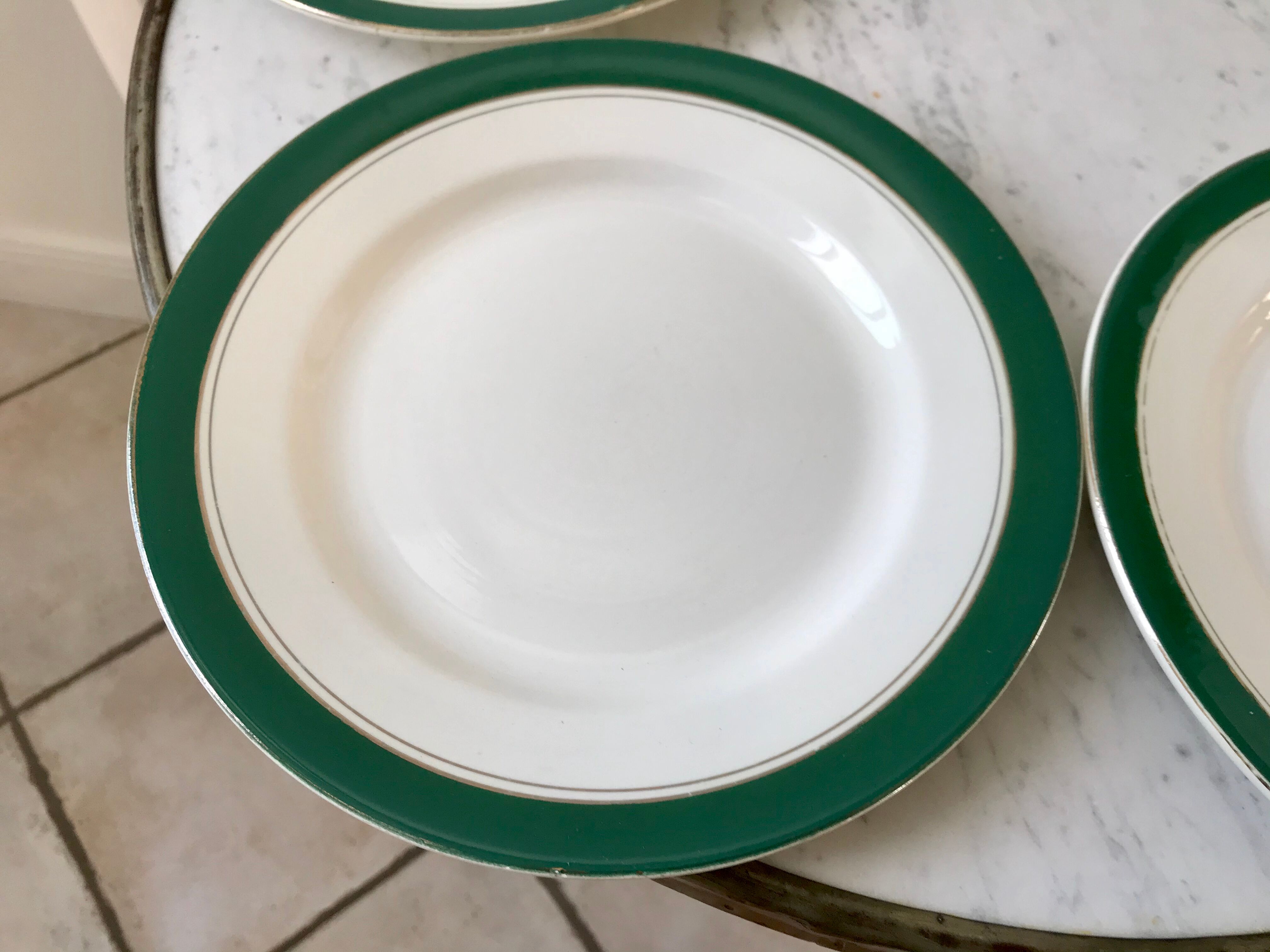 Set of 5 flat plates Digoin Sarreguemines model "Savoie" years 50-60