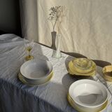 Set of 6 modern yellow dessert plates D19