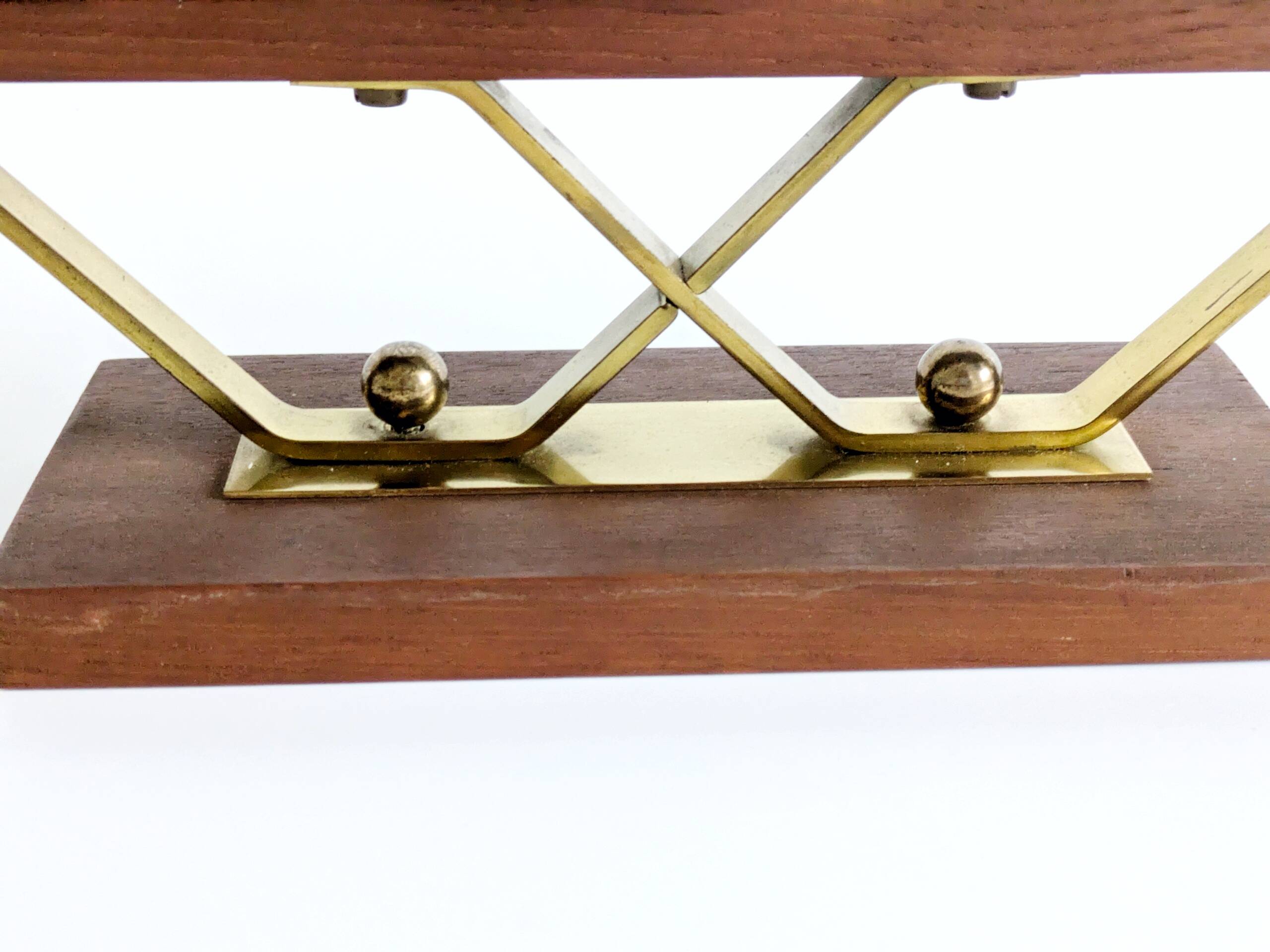 Midcentury teak and brass chandelier, Germany, 1960s
