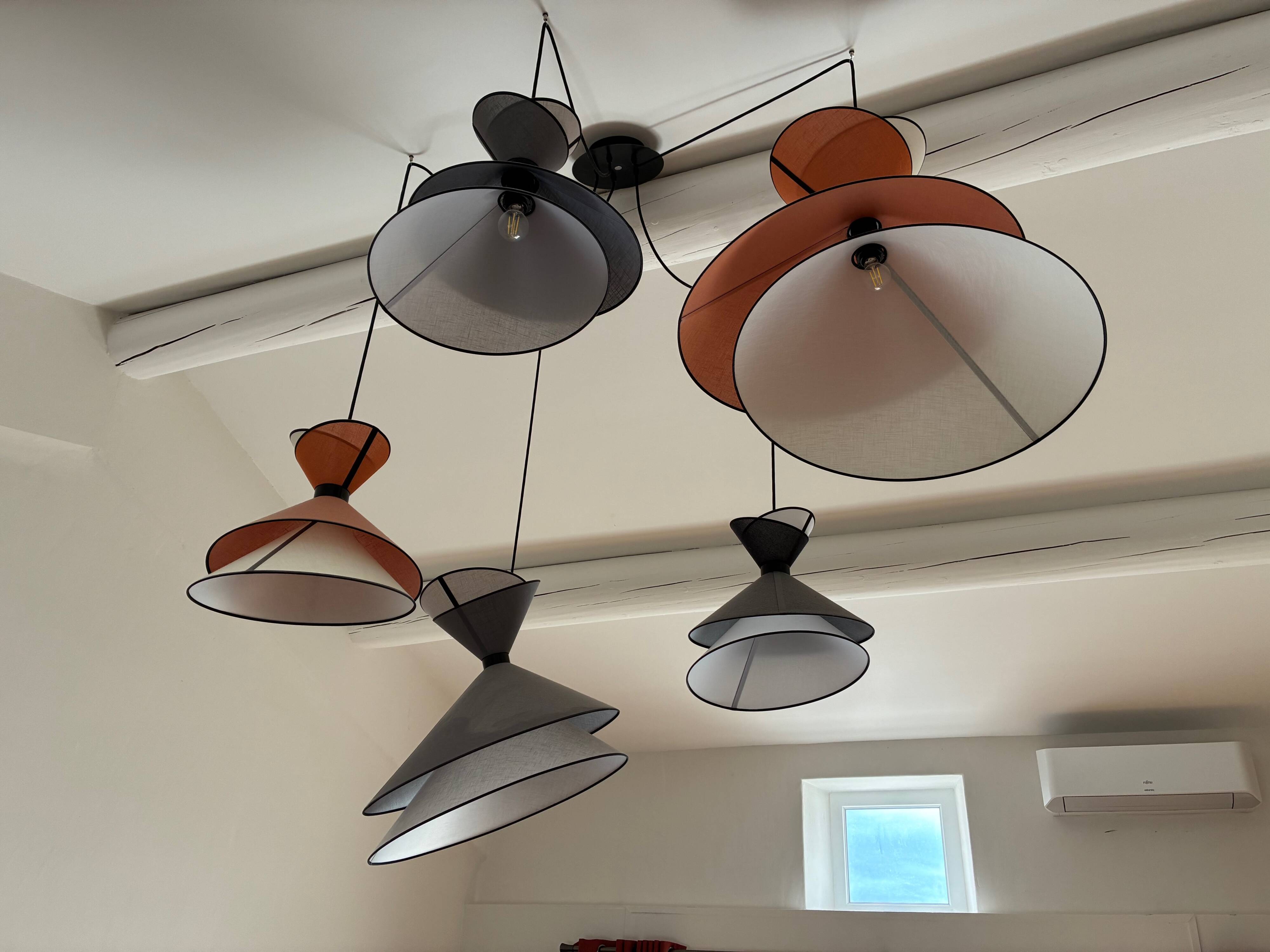 Suspension kimono - 5 lampshades