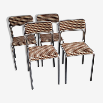 Ensemble de 4 chaises vintage chromées