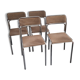 Ensemble de 4 chaises vintage chromées