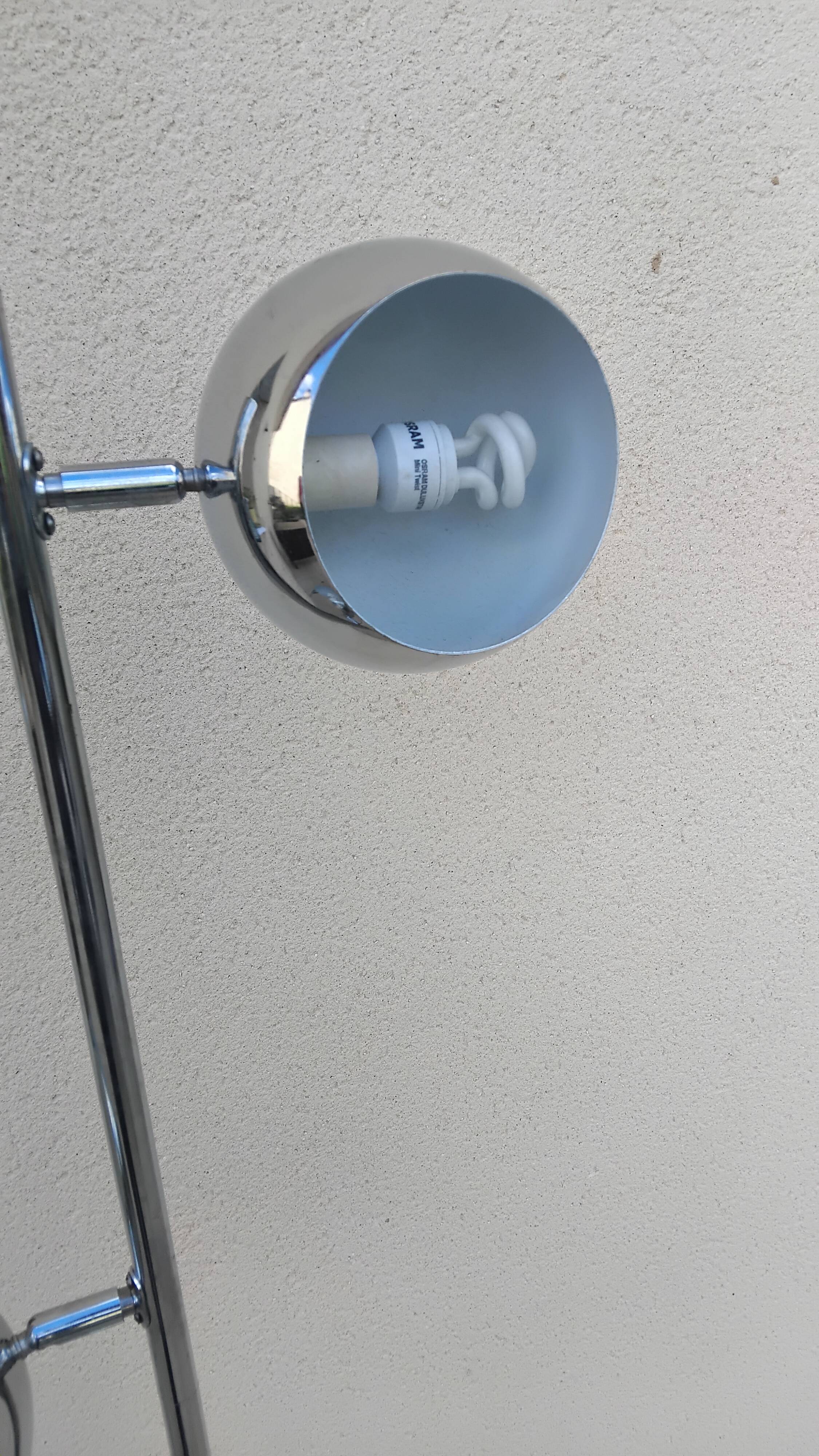 Vintage chrome eyeball floor lamp with adjustable ball spotlights
