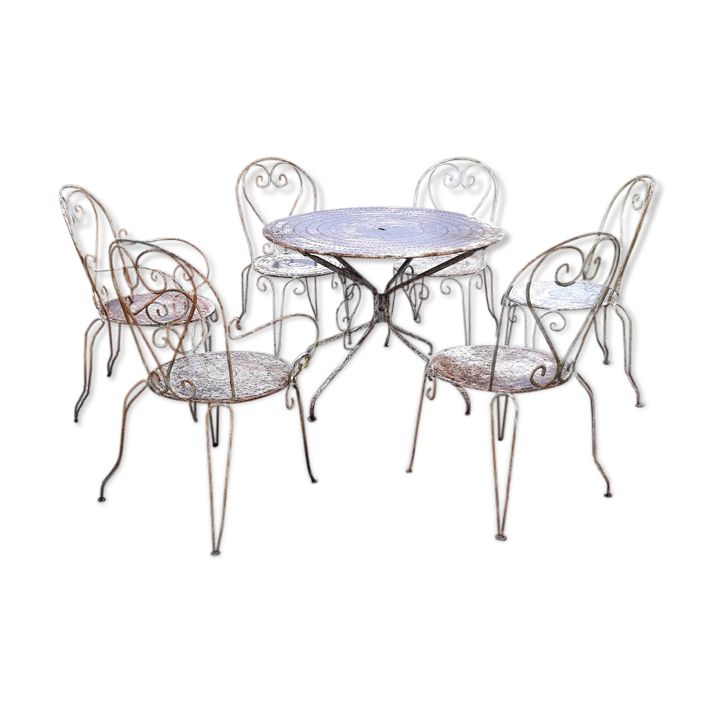 Salon de jardin fer forgé 1900