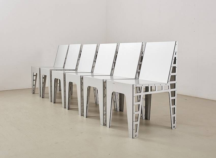 Very rare Set of 6 Alu Chairs by Richard Hutten for Hidden Netherlands 2000