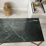 Green marble and brass coffee table