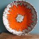 West Germany flat pocket emptier with orange flower decor