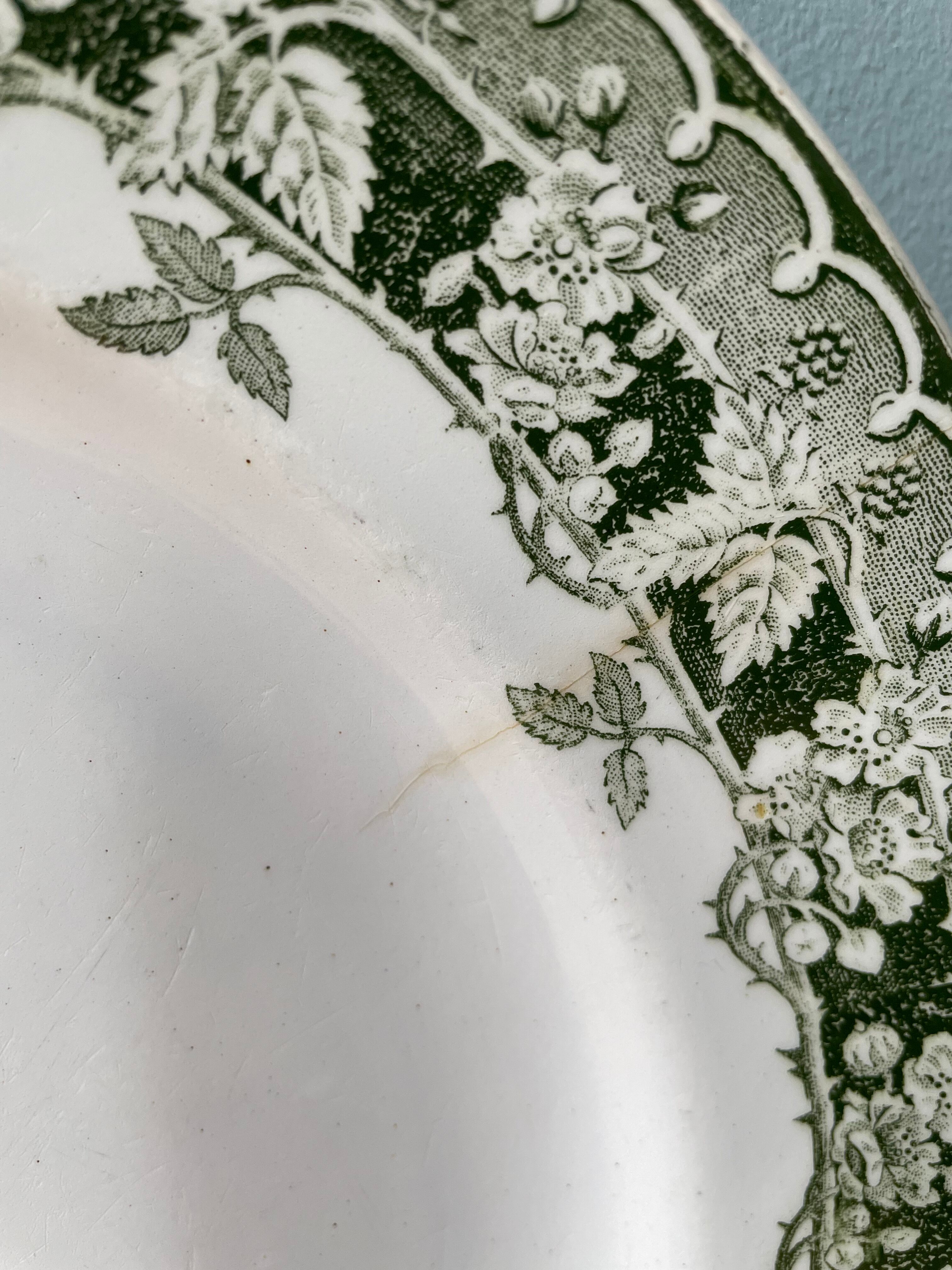 Set of two old dishes Terre de Fer St Amand & Hamage, "Mulberry" collection
