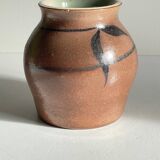 Vase artisanal signed stoneware vintage