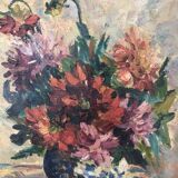 Tableau avec cadre huile sur toile nature morte