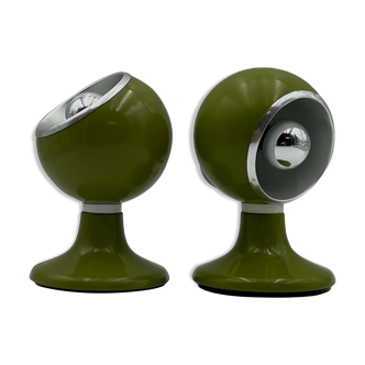 Space Age Eyeball Green Lamps by Luci Illuminazione Milano, 60s