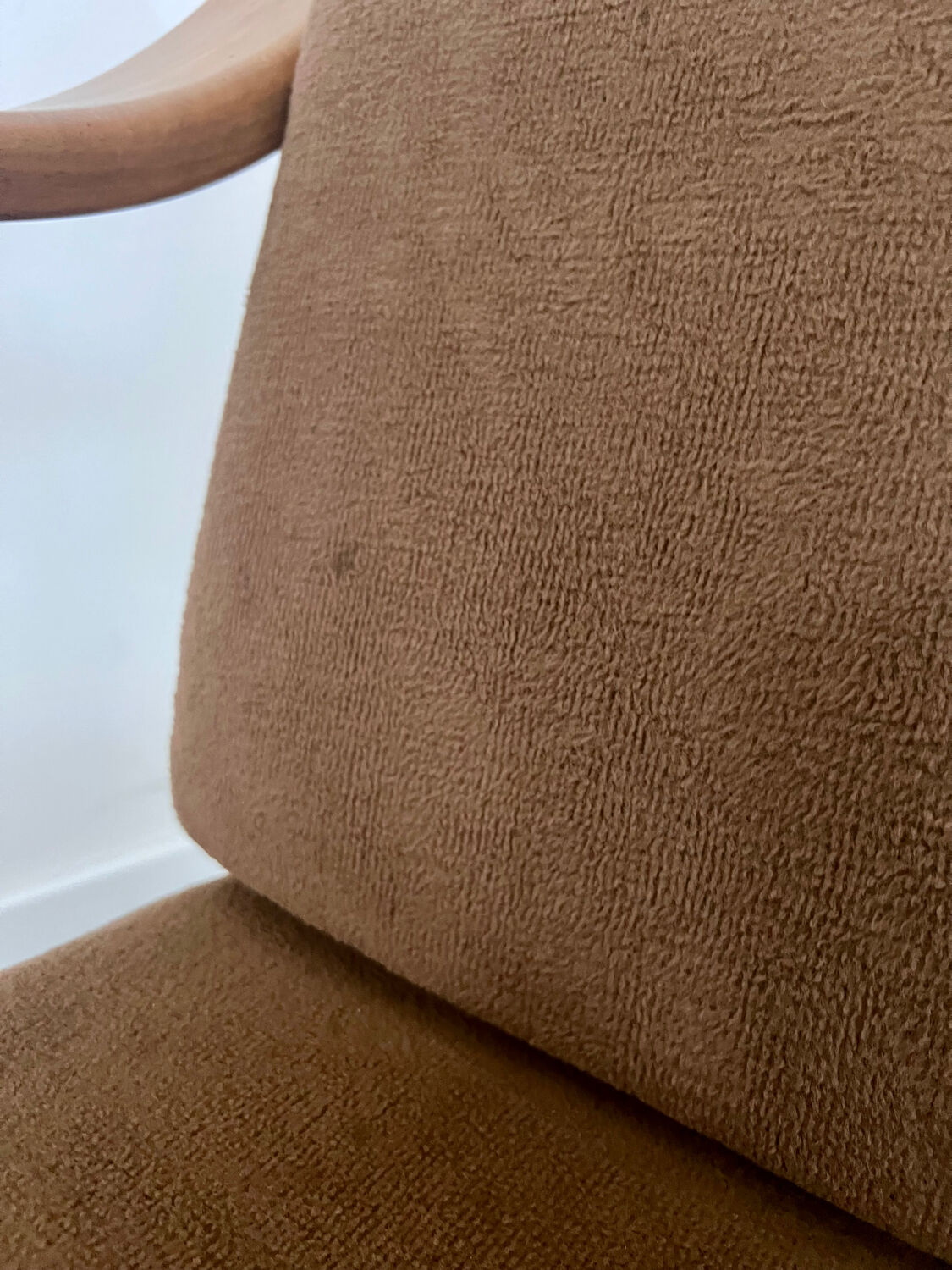 Old Scandinavian designer armchair from the 60s in vintage solid beech