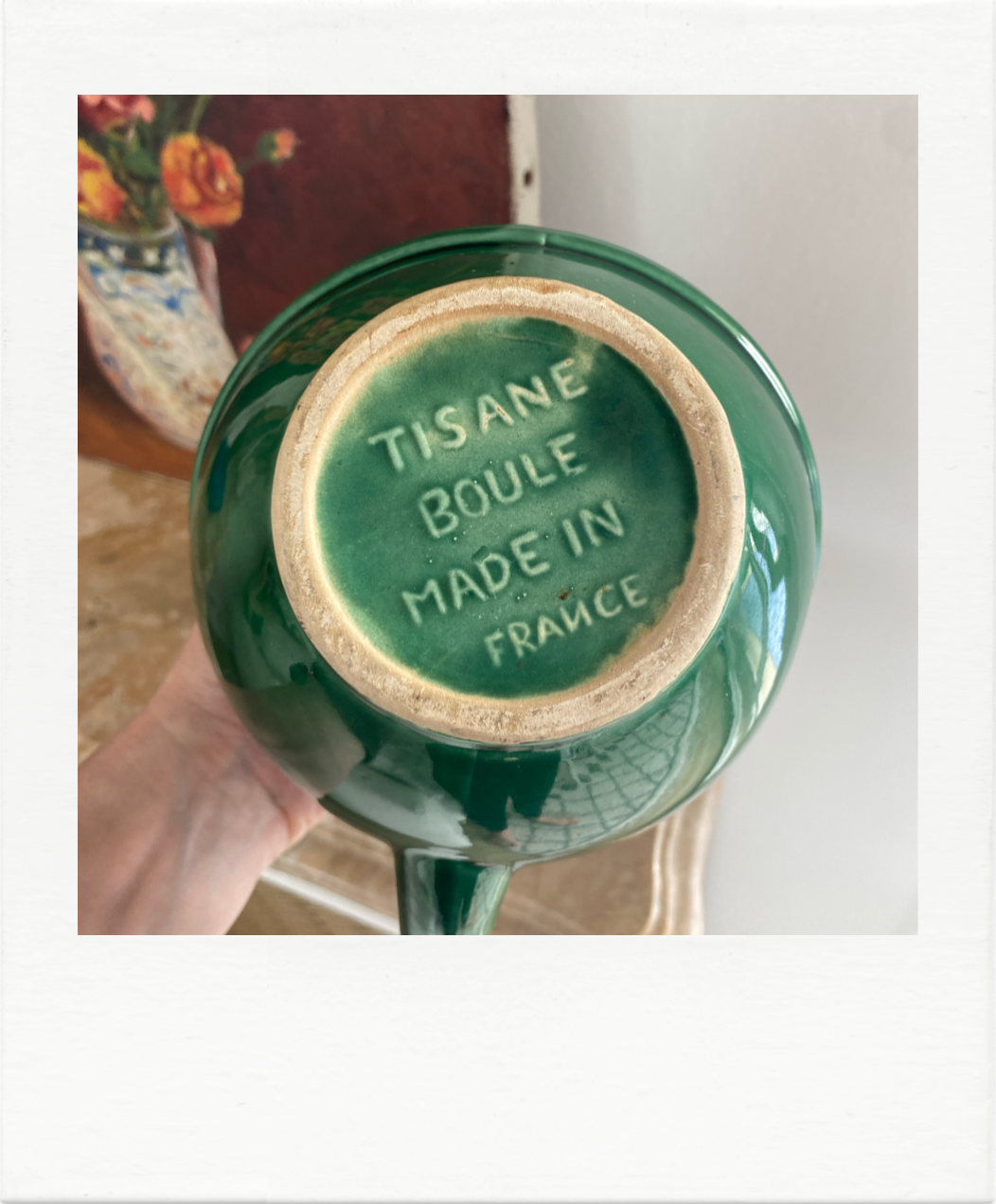 Large ceramic green ball pitcher