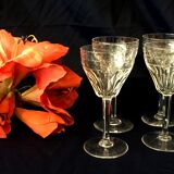 Suite of 6 stemmed glasses for cooked or digestive crystal wine size