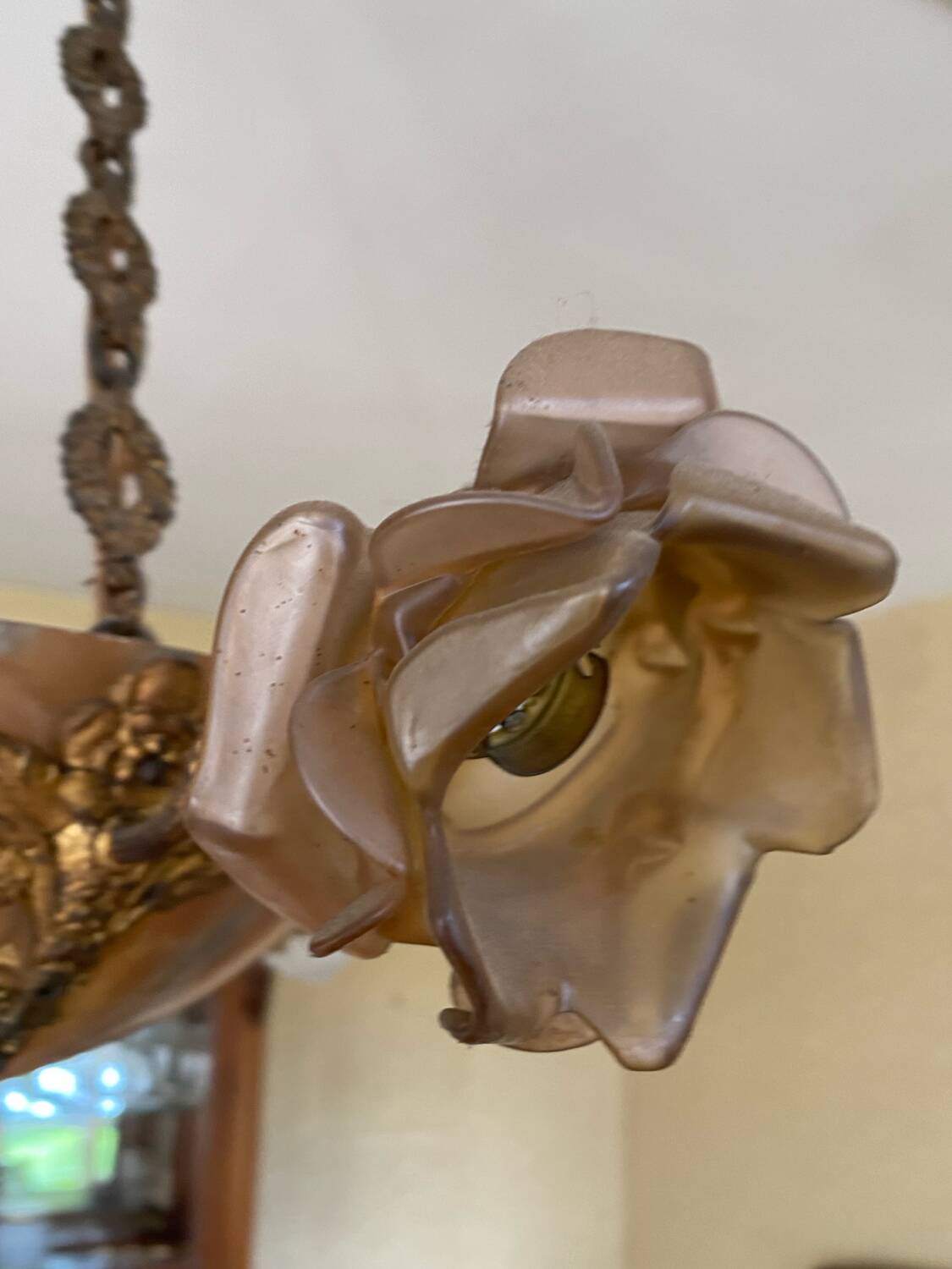 Art deco alabaster pendant light