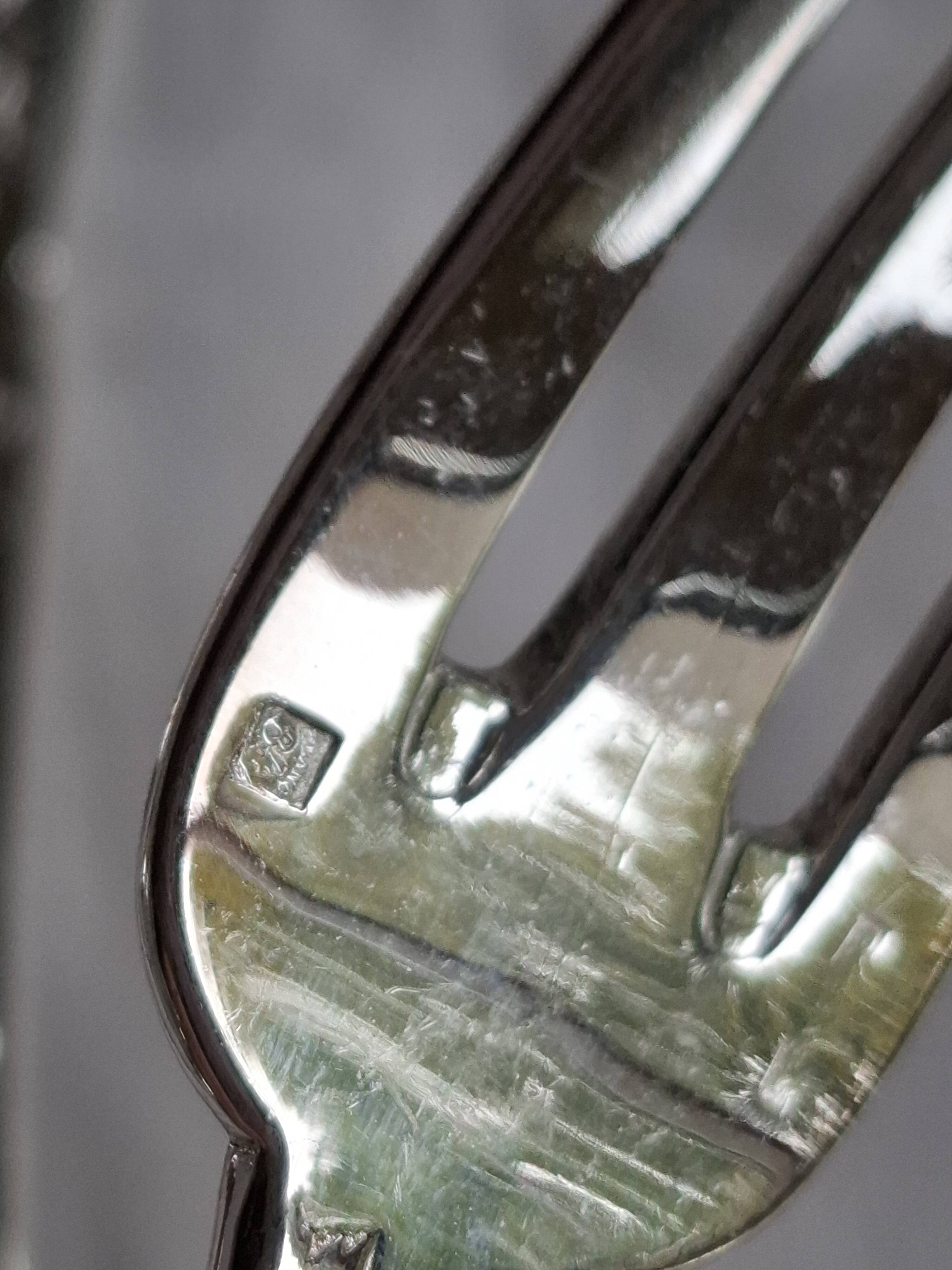 12 Art Nouveau silver-plated cutlery sets with thistle motifs