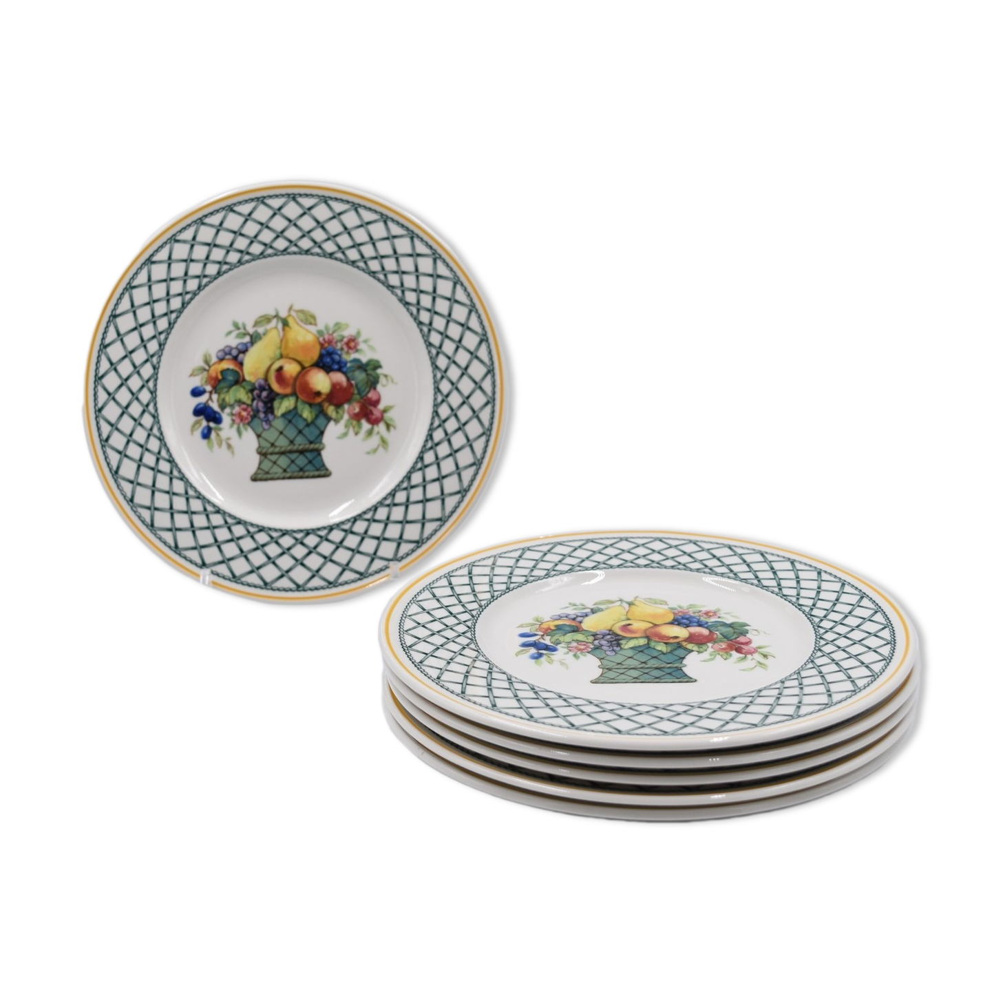 6 dessert plates Villeroy & Boch basket model