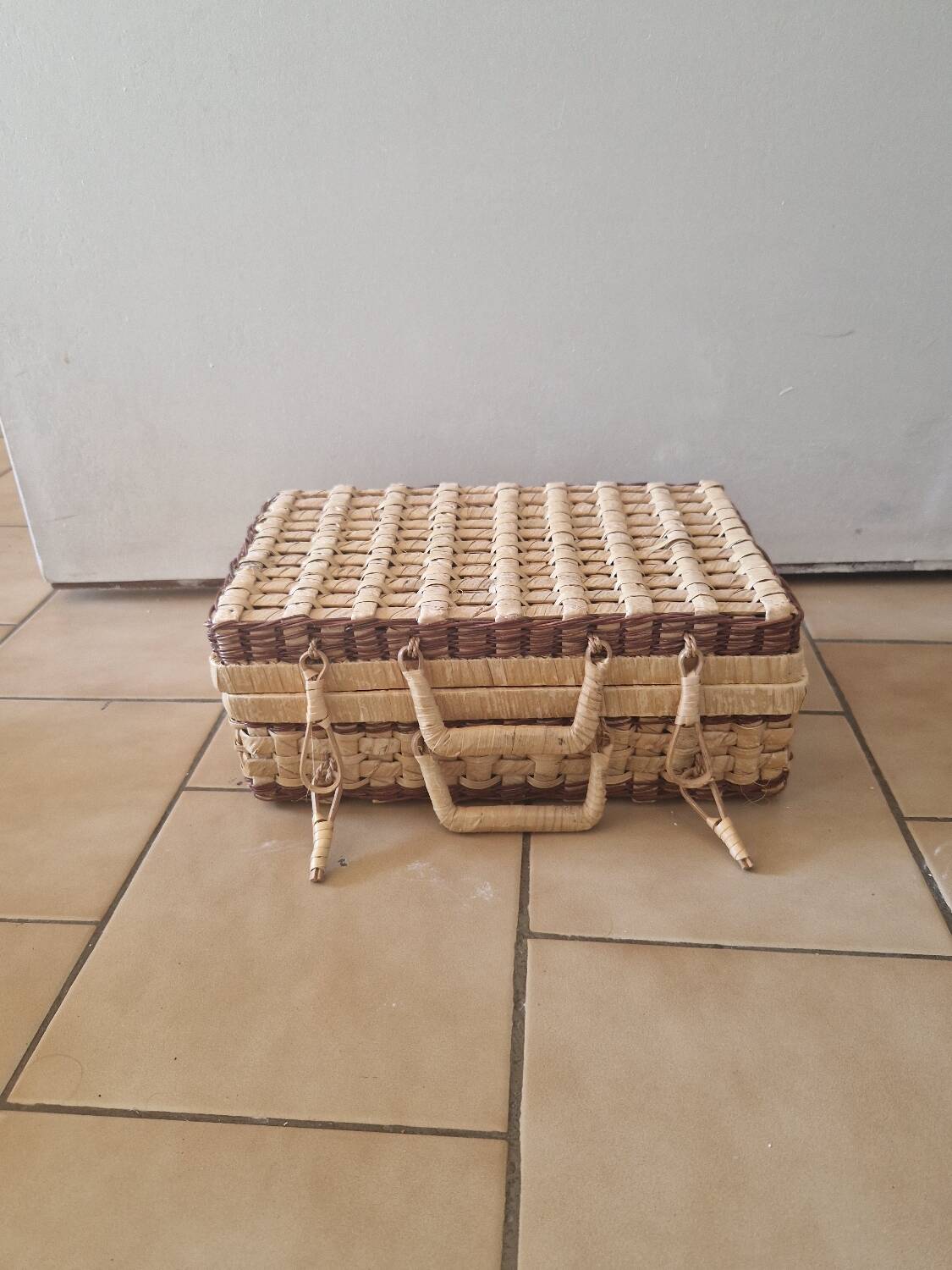 Rattan suitcase, 1950s