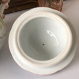 Old white and pink teapot