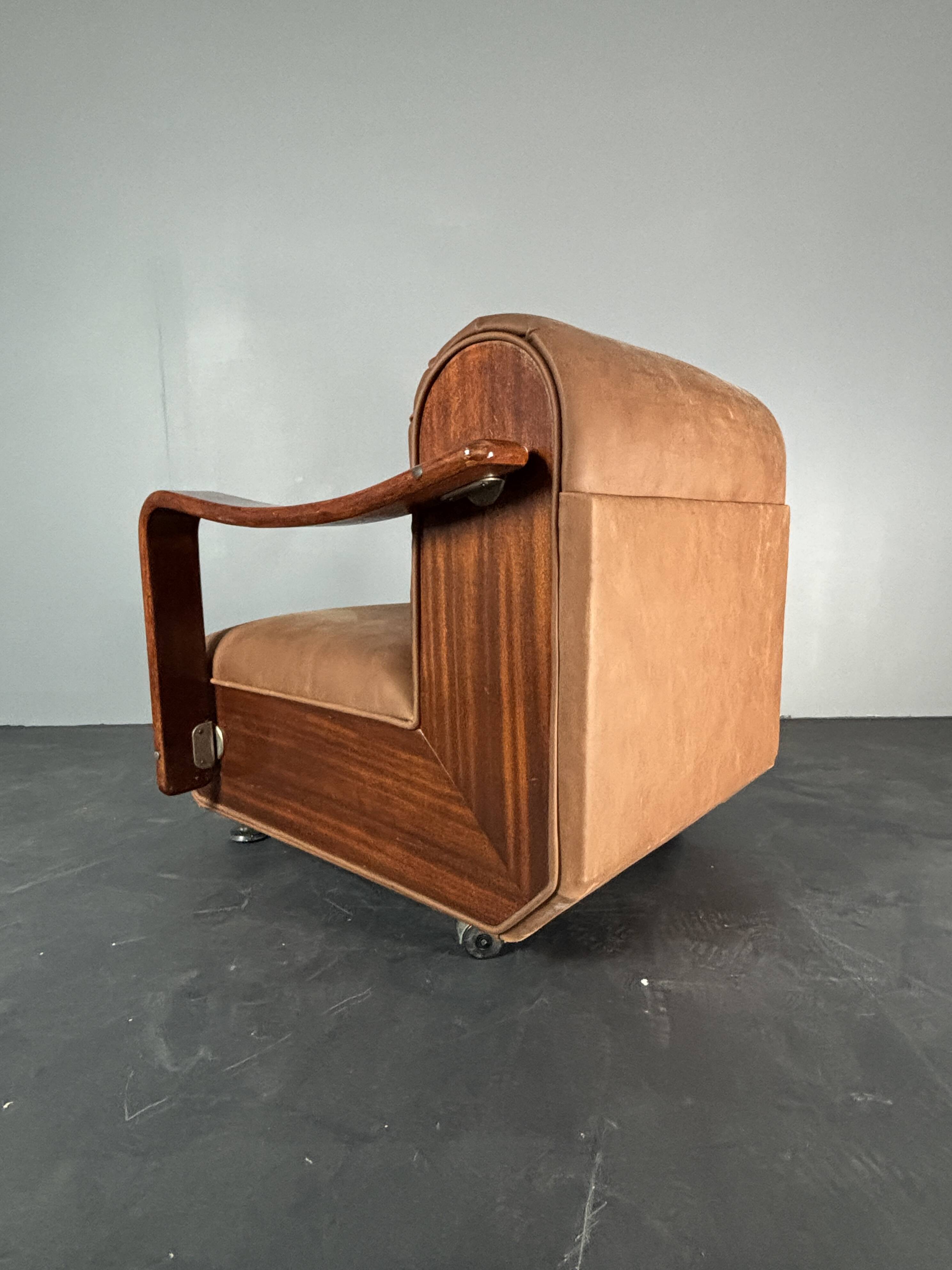 Midcentury brutalist embassy lounge or easy low club chair, 1960s