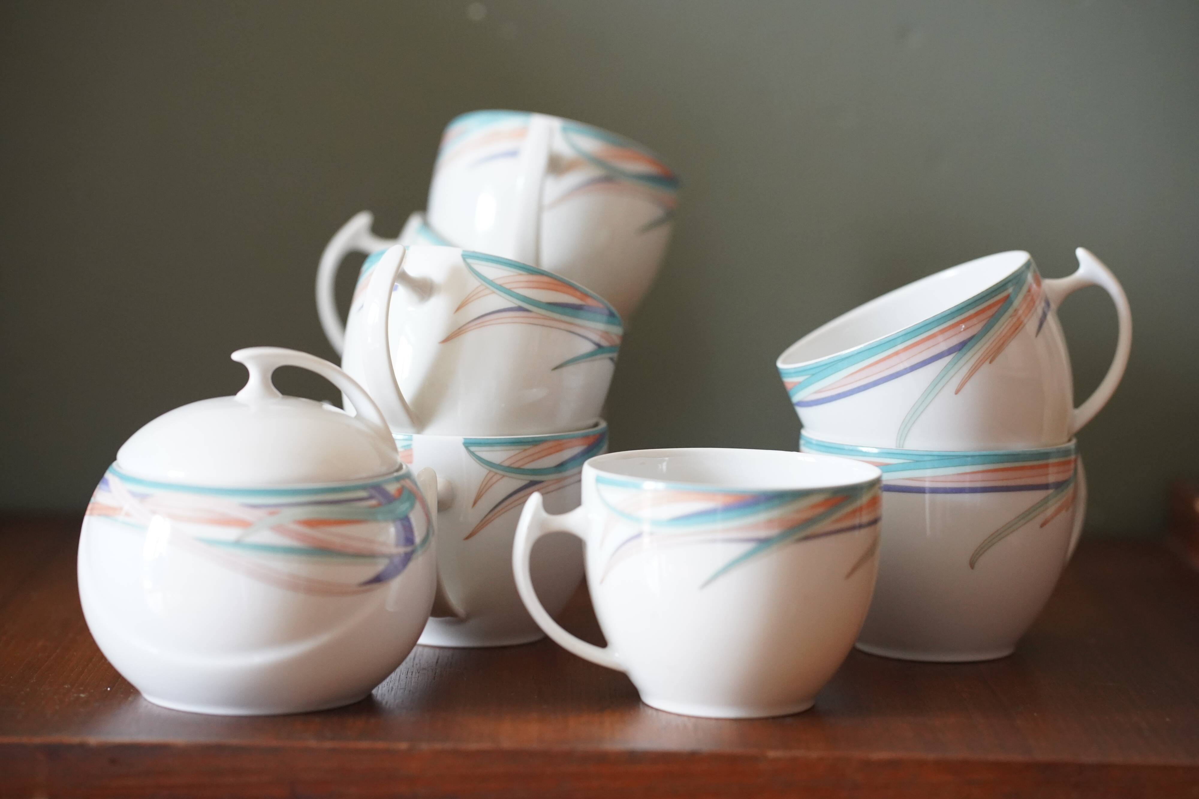 Ensemble 8 tasses et sucrier Bavaria