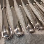 11 table knives with 800 silver handles, Swiss goldsmith Jezler filet