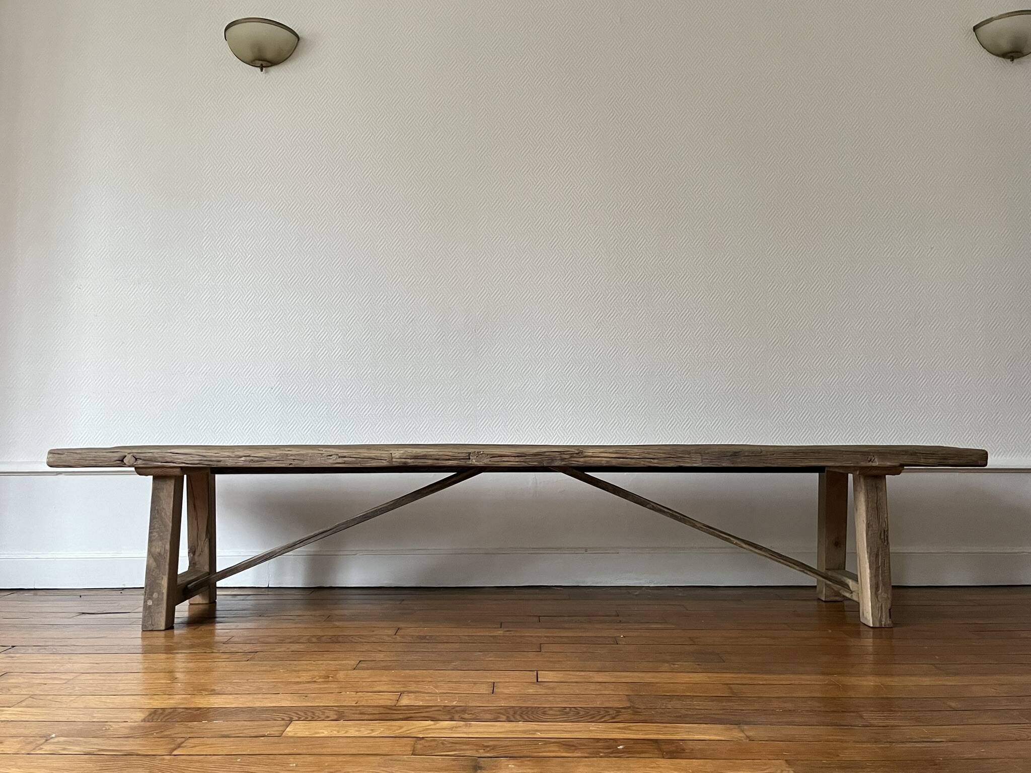 Millau bench solid oak antique - 200 cm