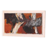Original Swedish oil on canvas – “Fjällsida” by Sixten Fager – vintage & framed – 45 × 75.5 cm