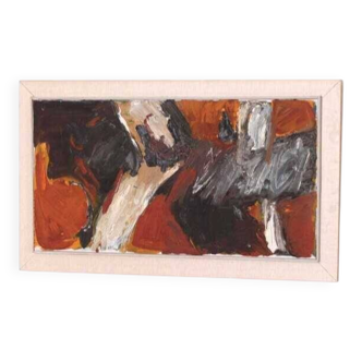 Original Swedish oil on canvas – “Fjällsida” by Sixten Fager – vintage & framed – 45 × 75.5 cm