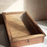 Old sloping pine display case