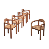 Series of 5 Scandinavian pine chairs